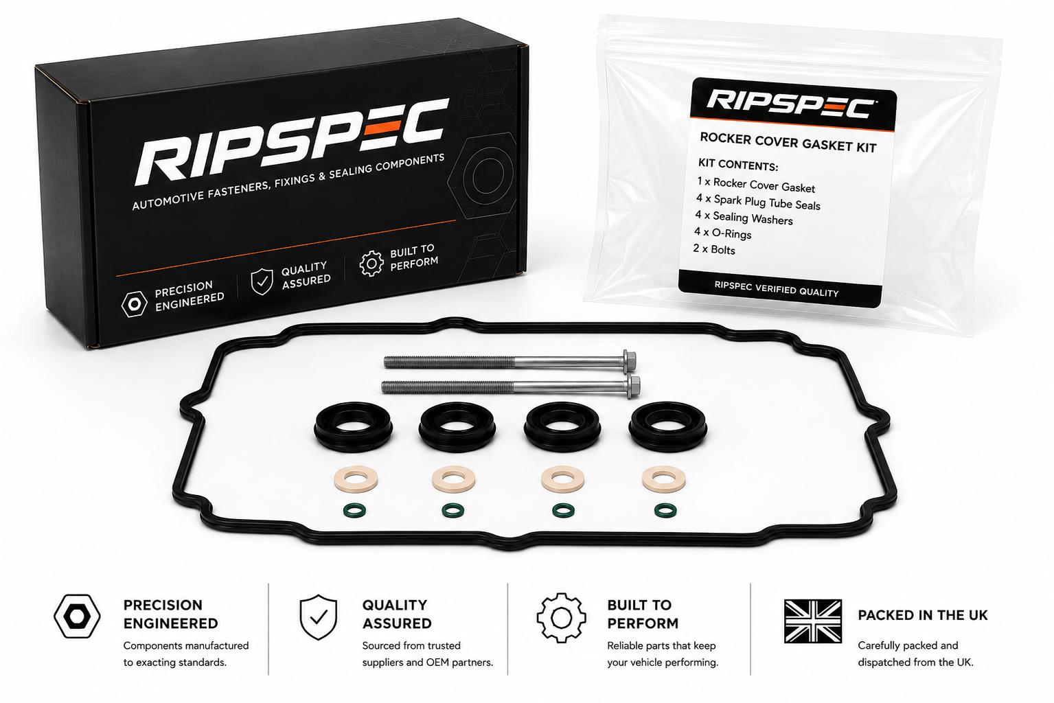 RIPSPEC rocker cover gasket kit with box and packed components
