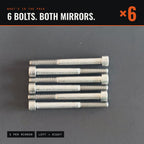 Wing Mirror Mounting Bolts x6 for MINI R50, R53 Hatch and R52 Convertible