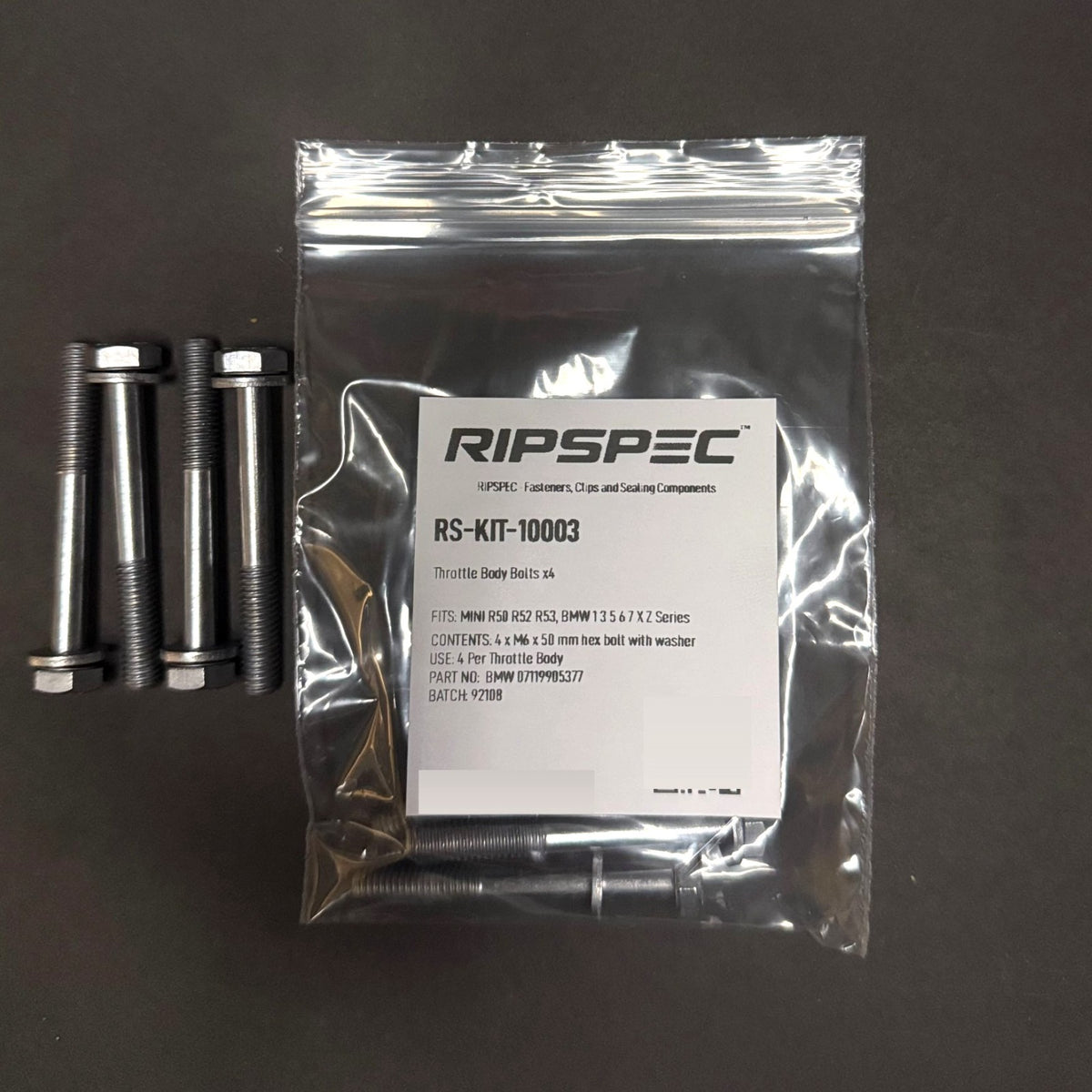 Throttle Body Bolts x4 for BMW 1 Series E81, E82, E87, E88 (RS-KIT-10003)