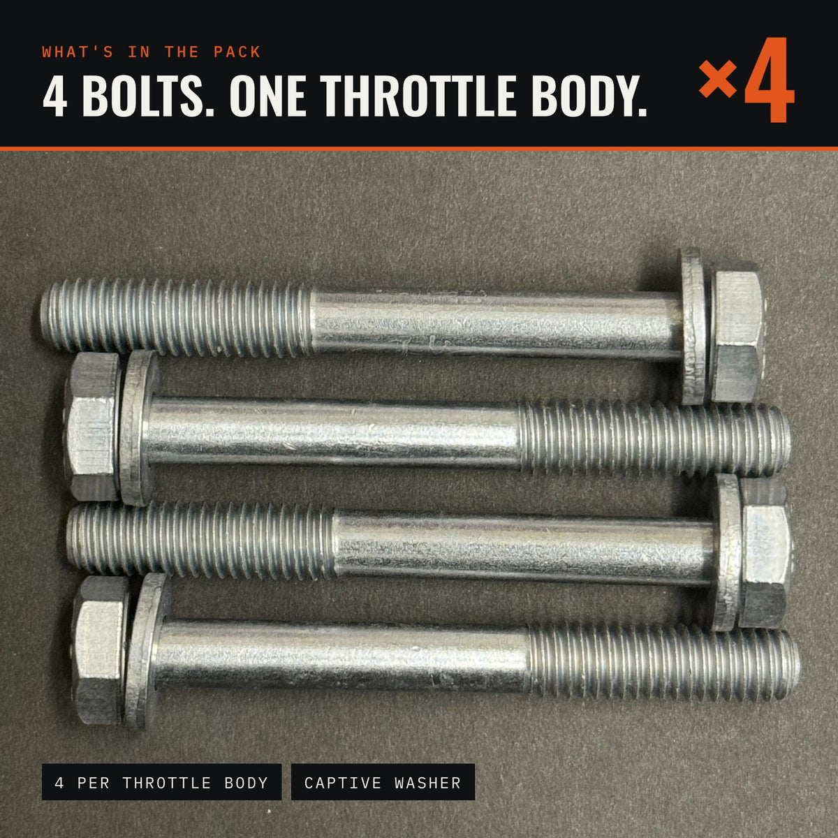 Throttle Body Bolts x4 for MINI R50, R53 Hatch and R52 Convertible: One, Cooper, Cooper S