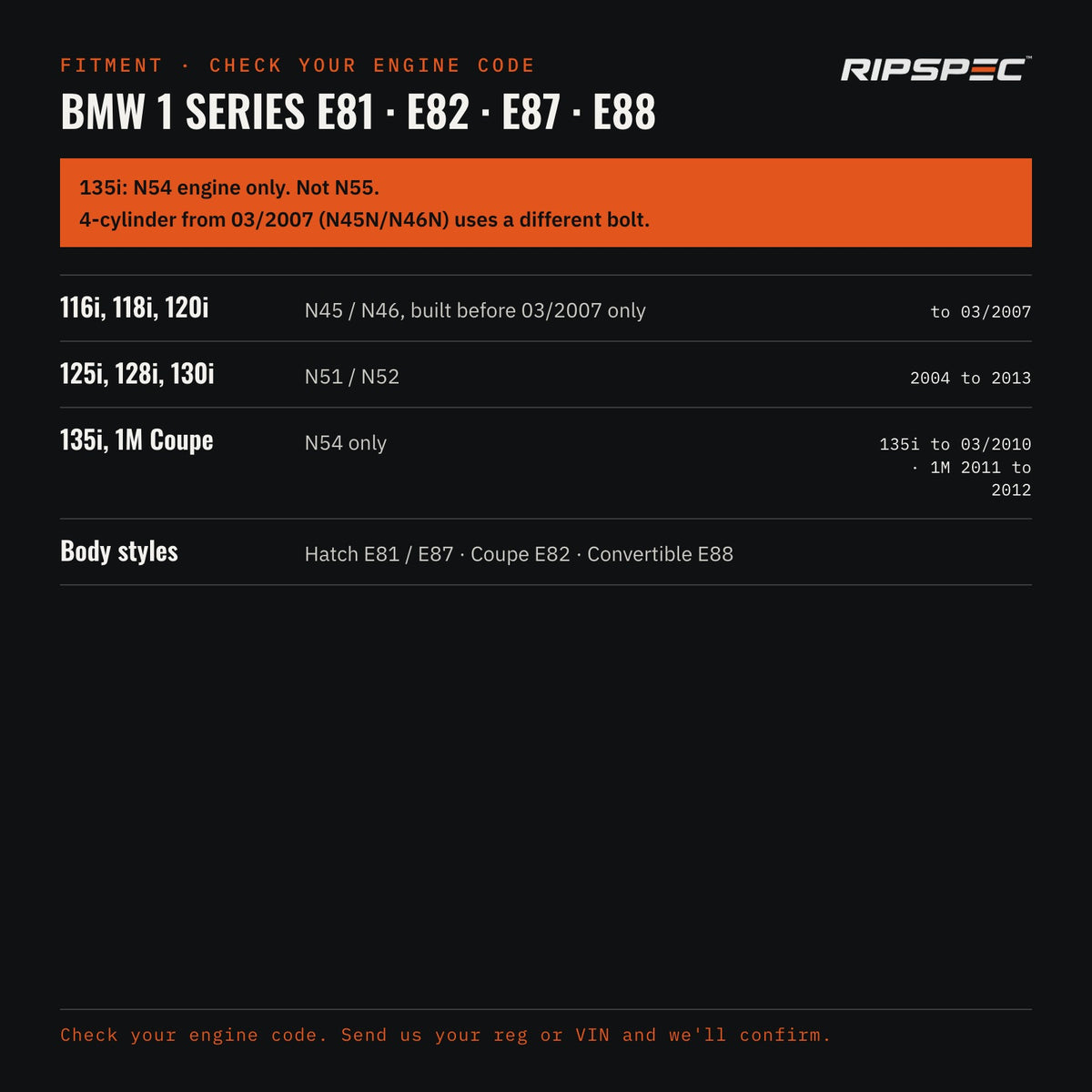 Throttle Body Bolts x4 for BMW 1 Series E81, E82, E87, E88