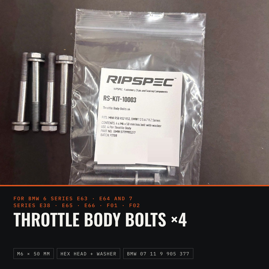 Throttle Body Bolts x4 for BMW 6 Series E63, E64 and 7 Series E38, E65, E66, F01, F02