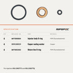 Injector Seal Kit for VW Golf VI, Golf Plus, Jetta, Eos and Beetle 2.0 TDI