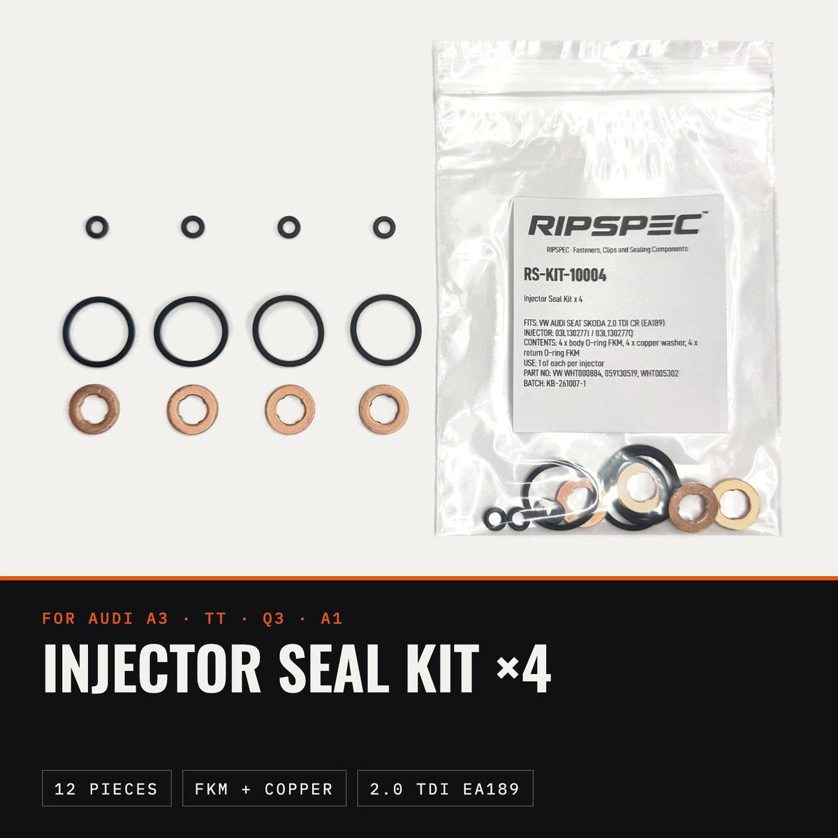 Injector Seal Kit for Audi A3, TT, Q3 and A1 2.0 TDI