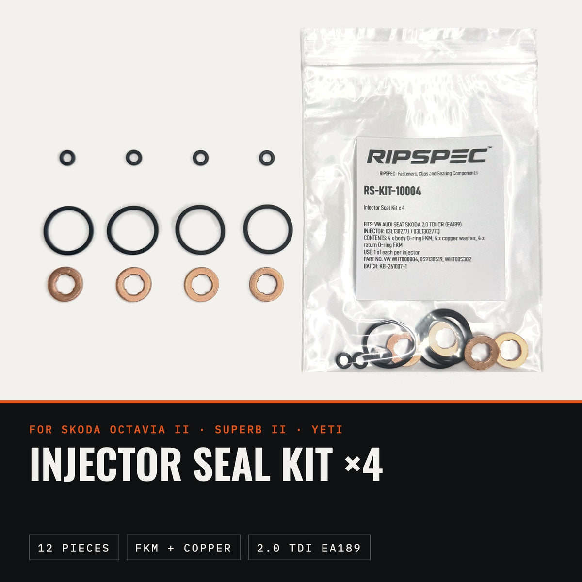 Injector Seal Kit for Skoda Octavia II, Superb II and Yeti 2.0 TDI