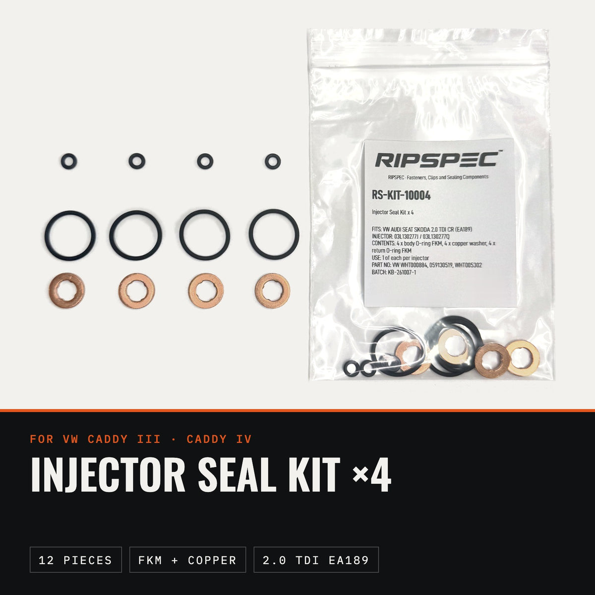 Injector Seal Kit for VW Caddy III and IV 2.0 TDI