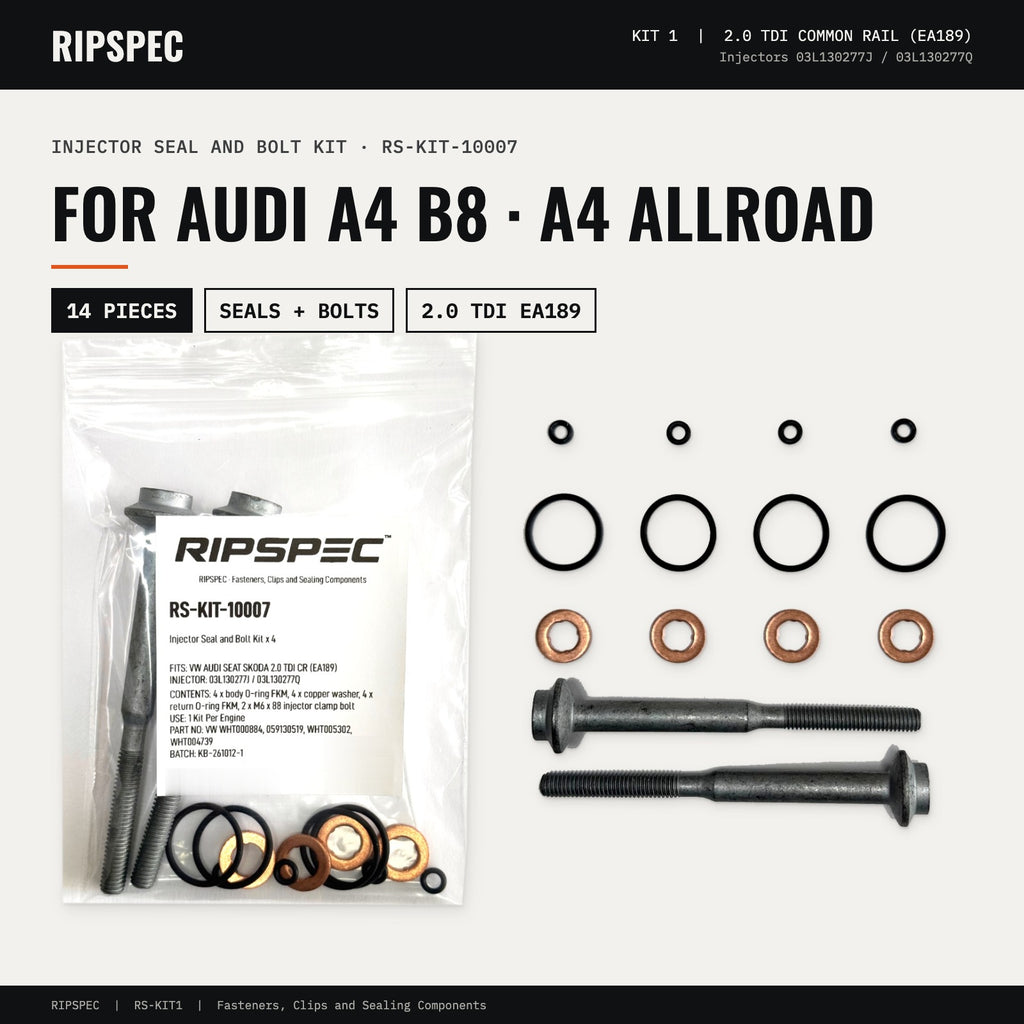 Injector Seal and Bolt Kit for Audi A4 B8 and A4 Allroad 2.0 TDI (RS-KIT-10007)