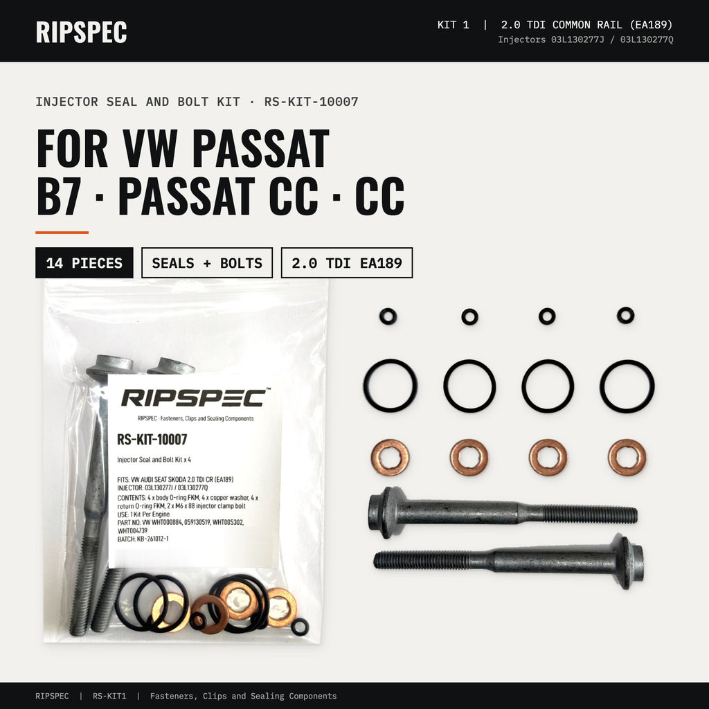 Injector Seal and Bolt Kit for VW Passat B7 and Passat CC 2.0 TDI (RS-KIT-10007)