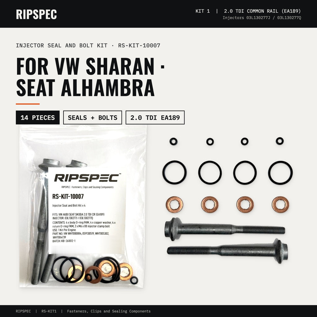 Injector Seal and Bolt Kit for VW Sharan and SEAT Alhambra 2.0 TDI (RS-KIT-10007)