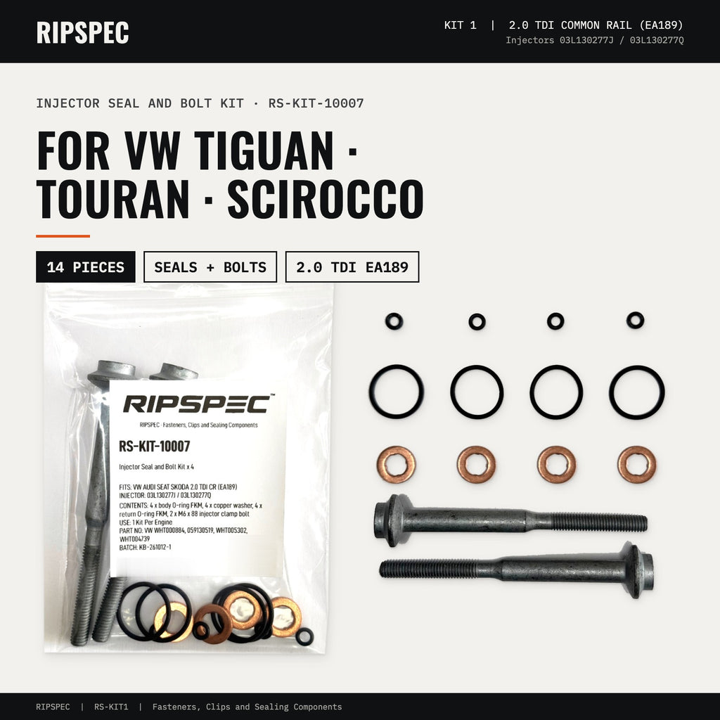 Injector Seal and Bolt Kit for VW Tiguan, Touran and Scirocco 2.0 TDI (RS-KIT-10007)
