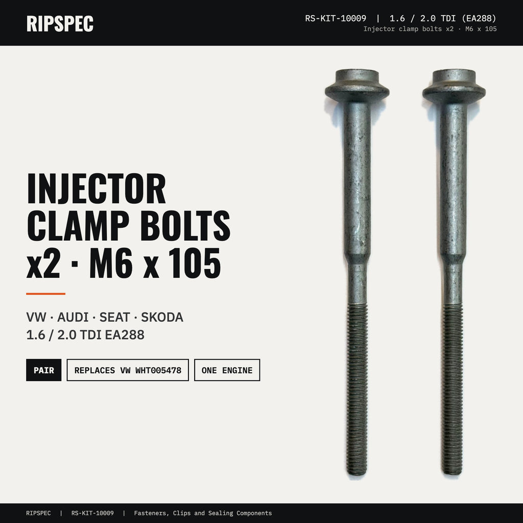 Injector Clamp Bolts x2 for VW, Audi, SEAT and Skoda 1.6 and 2.0 TDI (EA288) (RS-KIT-10009)