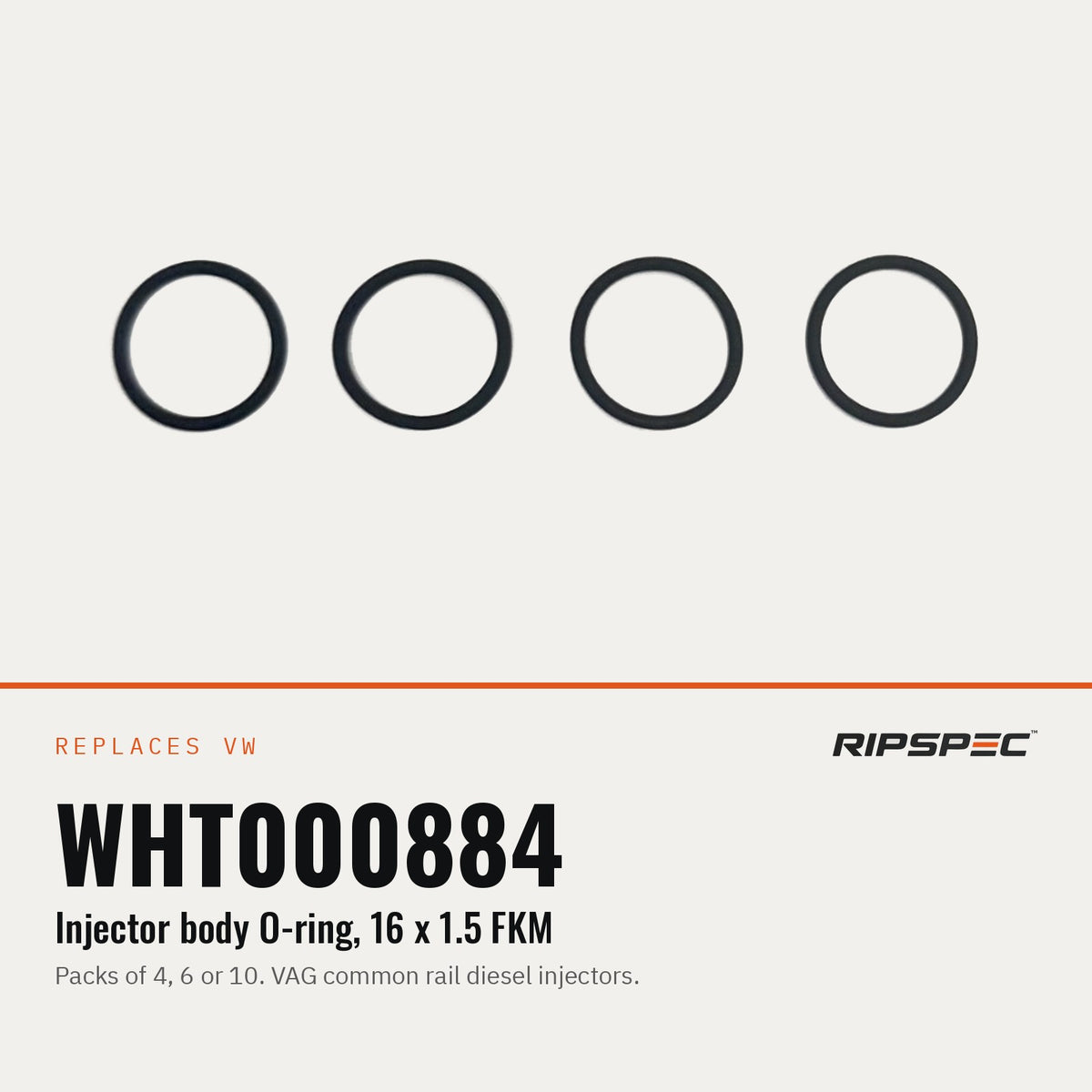 RIPSPEC injector body O-ring, replaces VW WHT000884