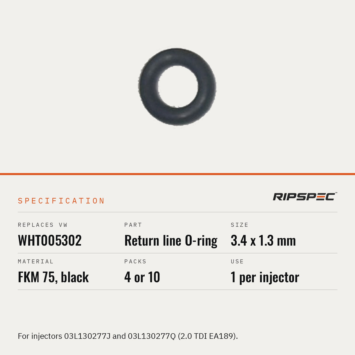 WHT005302 specification: 3.4 x 1.3 mm FKM 75